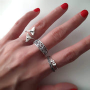Blumen Silber Ring mit Gravur - Garten Ringe KOOMPLIMENTS