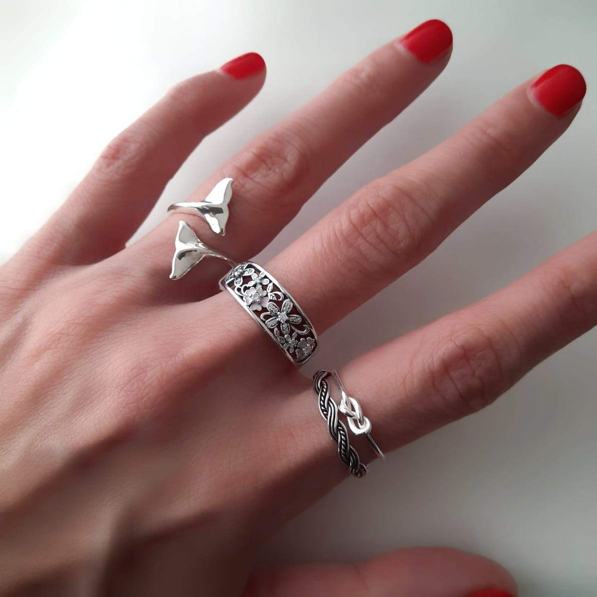 Blumen Silber Ring mit Gravur - Garten Ringe KOOMPLIMENTS