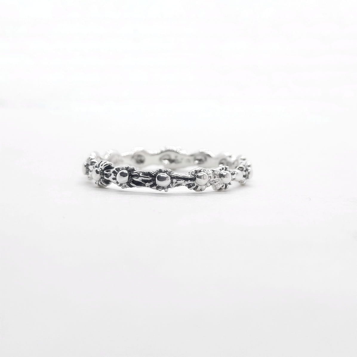 Boho Silberring mit Blumen - Flowers Ringe KOOMPLIMENTS