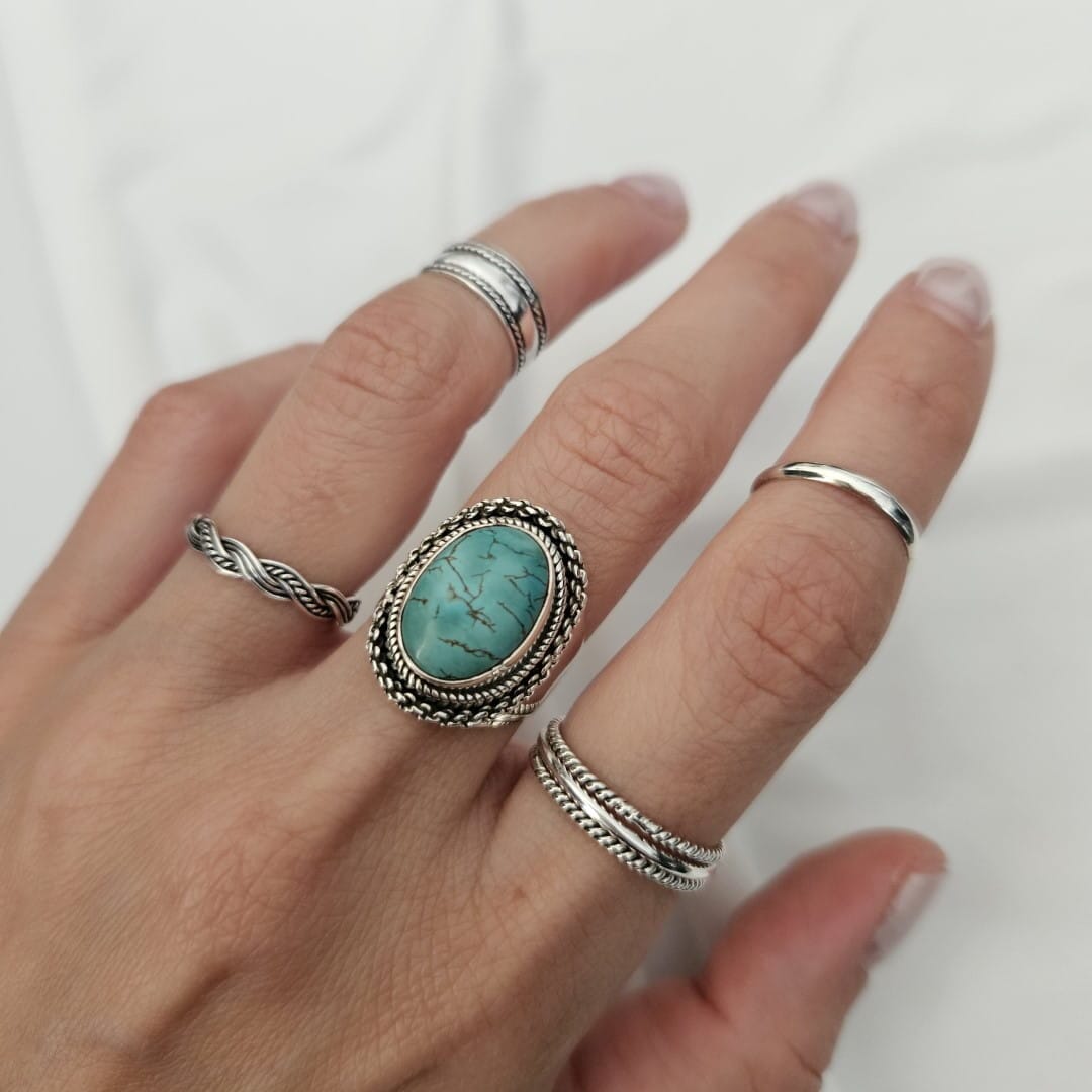 Boho Stapelring aus Silber Ringe KOOMPLIMENTS
