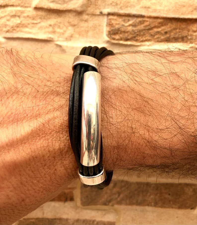 Braunes Lederarmband Herren - OREGON Armband Herren KOOMPLIMENTS