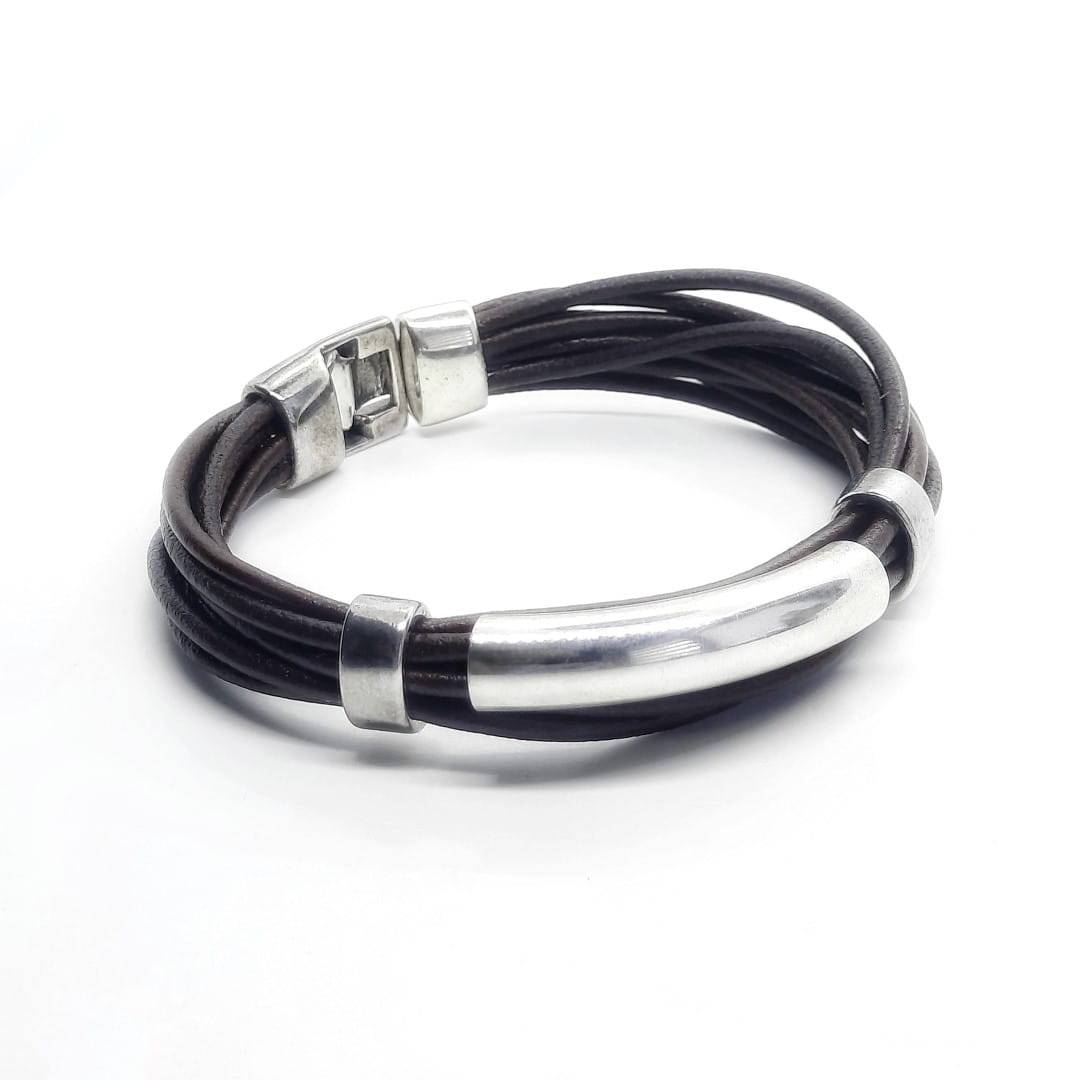 Braunes Lederarmband Herren - OREGON Armband Herren KOOMPLIMENTS