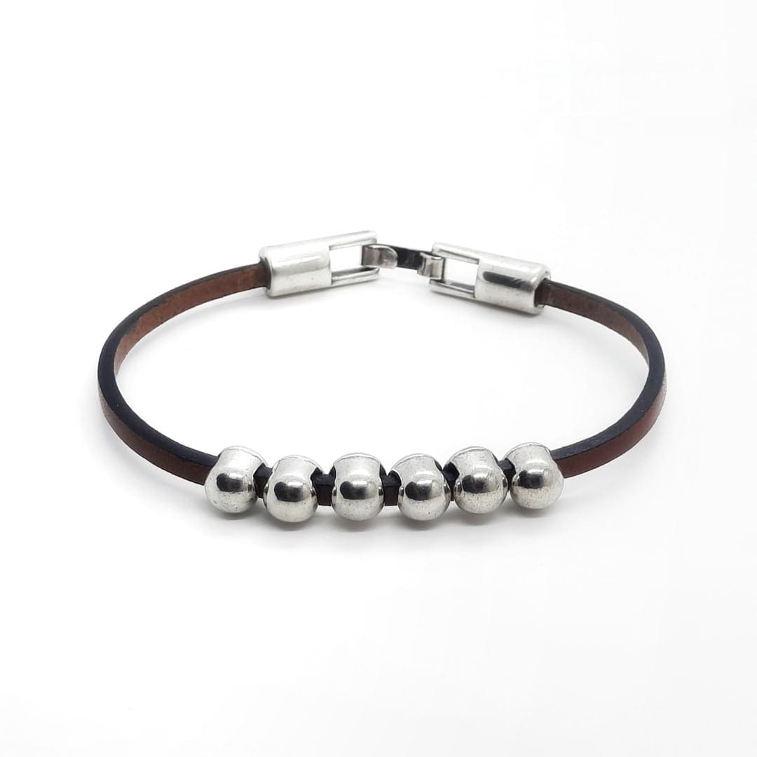 Braunleder Armband - SIRACUSA Armband KOOMPLIMENTS
