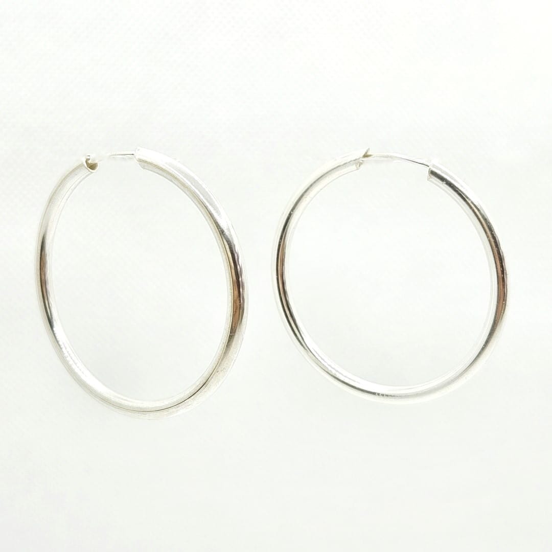 Breite Creolen Silber gross 4 cm Ohrringe KOOMPLIMENTS
