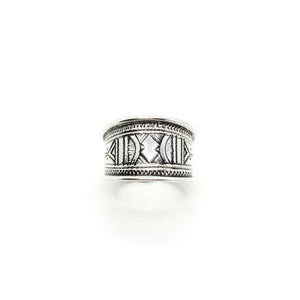 Wide ethnic silver ring Tuareg - TIMBUCTÚ