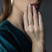 Breiter Gold Ring mit Swarovski-Stein - NANA Ringe KOOMPLIMENTS