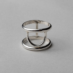 Wide minimalist silver ring with semicircle - OGUN