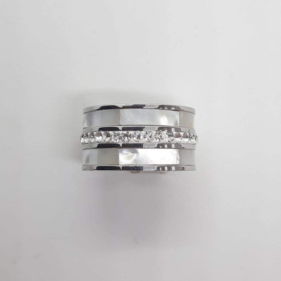 Breiter Ring aus Perlmutt und Zirkonia - Anastasia Ringe KOOMPLIMENTS