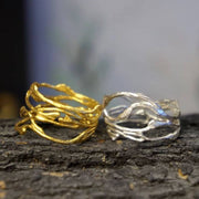 Breiter Ring mit Jasminzweigen Ringe KOOMPLIMENTS