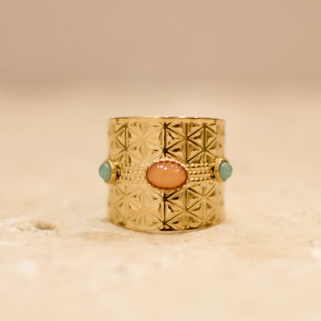 Breiter Ring mit Naturstein - CELINE Ringe KOOMPLIMENTS