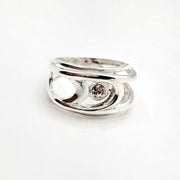 Breiter Silberring mit Zirkonia Ringe KOOMPLIMENTS