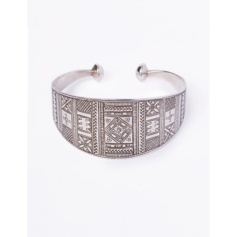 Breites Tuareg Silber Armband - Ethnischen Mustern graviert Armband KOOMPLIMENTS