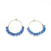 Creolen mit blauen Kristallen Ohrringe KOOMPLIMENTS