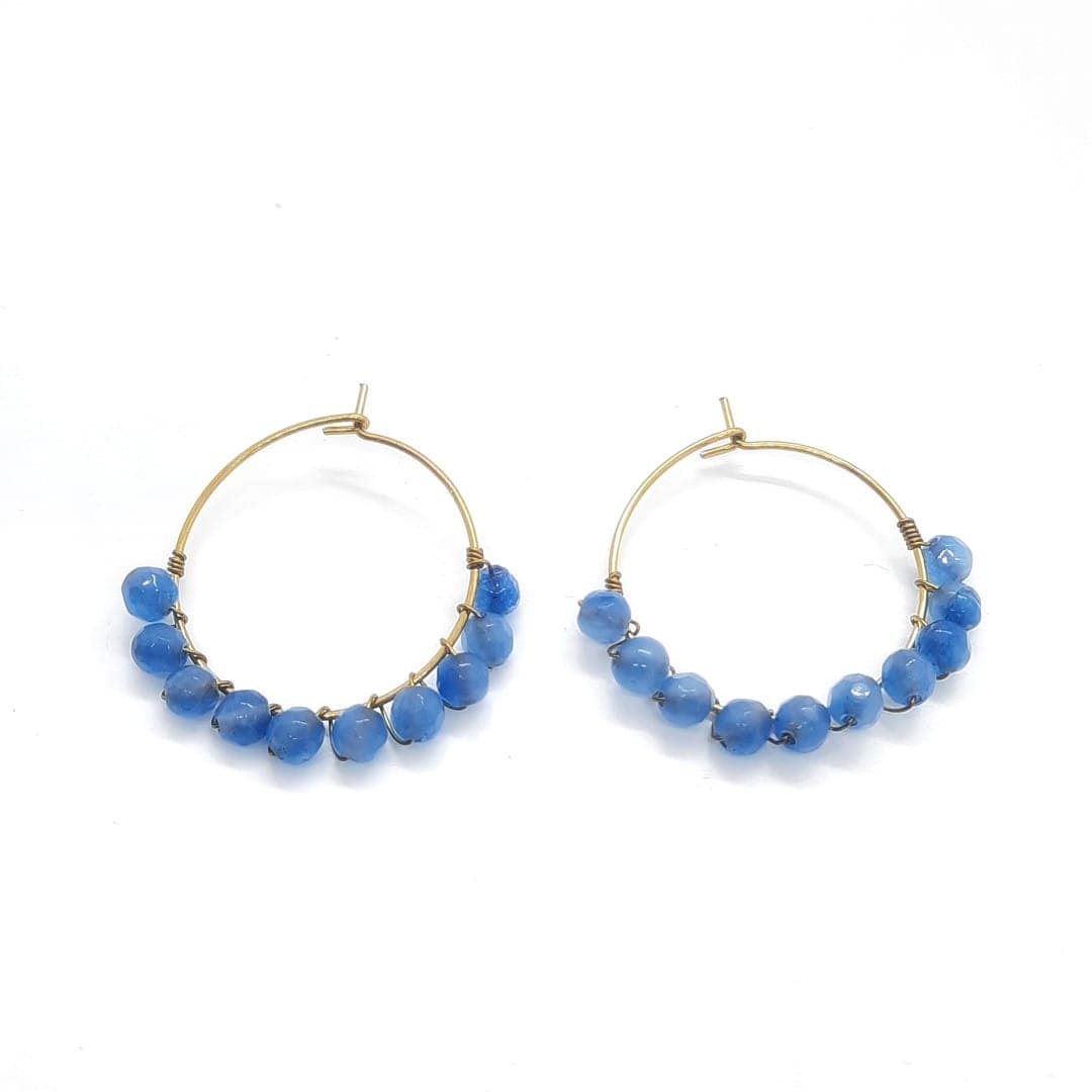 Creolen mit blauen Kristallen Ohrringe KOOMPLIMENTS