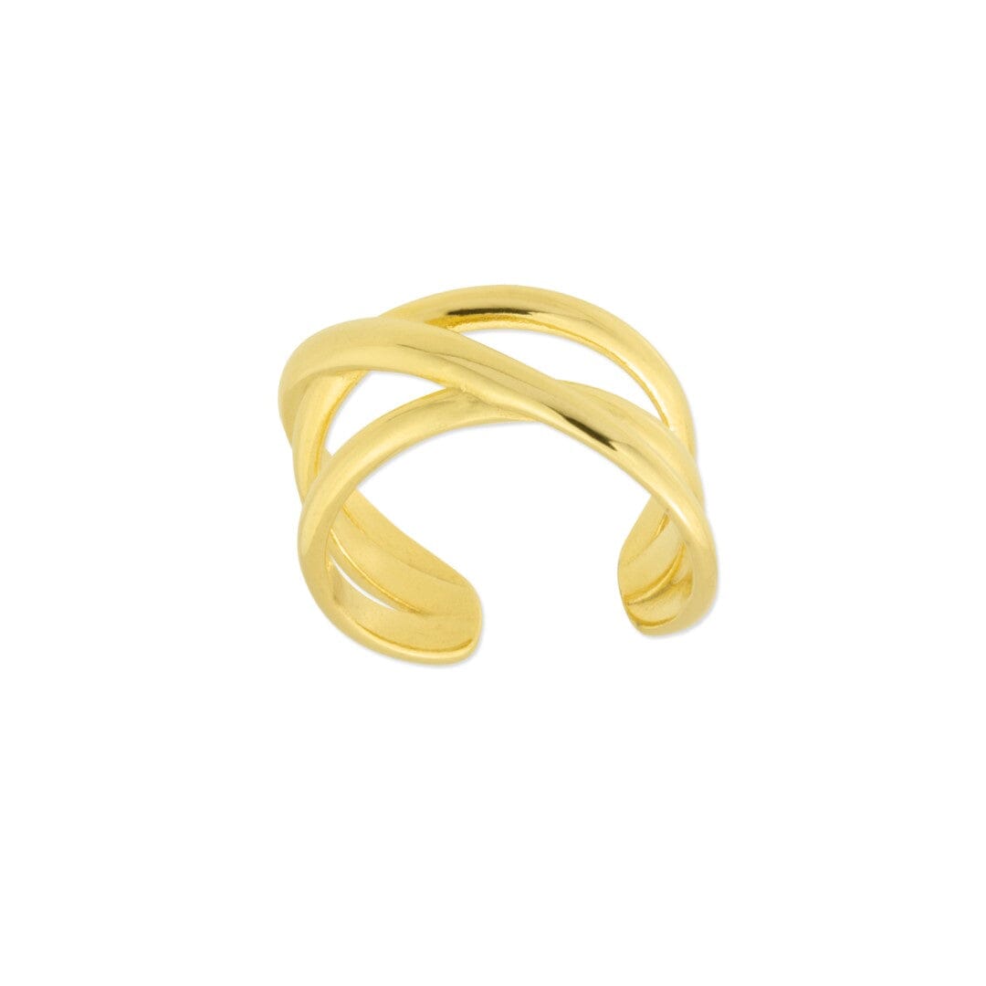 Crossed Ring aus Edelstahl Gold Ringe KOOMPLIMENTS