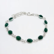 Damen Armband aus Silber mit Edelsteinen - Green Onyx Armband KOOMPLIMENTS