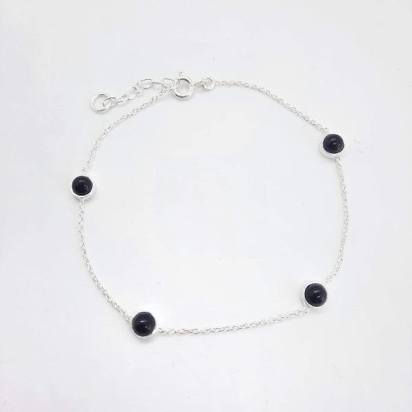 Damen Armband Silber mit Perlen- Black Onyx Armband KOOMPLIMENTS