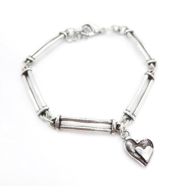 Damen Armkette Silber lange Rechtecke - Singular Armband KOOMPLIMENTS