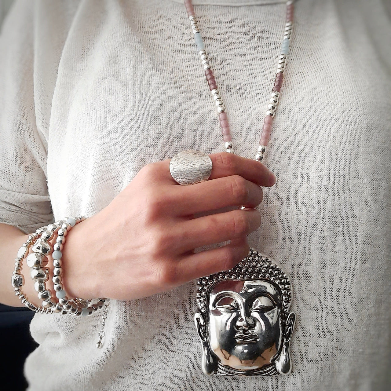 Damen Glückshalskette Buddha Halsketten KOOMPLIMENTS