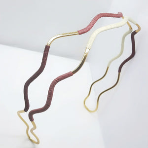 Damen Haarreifen Stirnband Gold