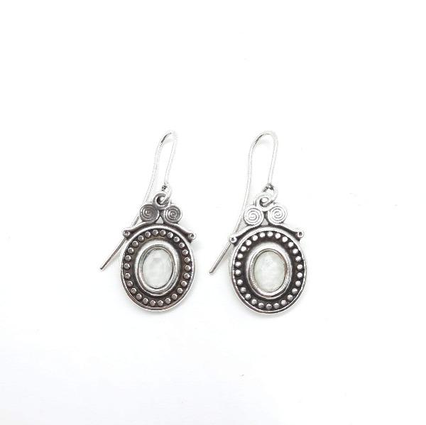 Damen Ohrringe Silber mit Steinen - Ophelia Weiss Ohrringe KOOMPLIMENTS