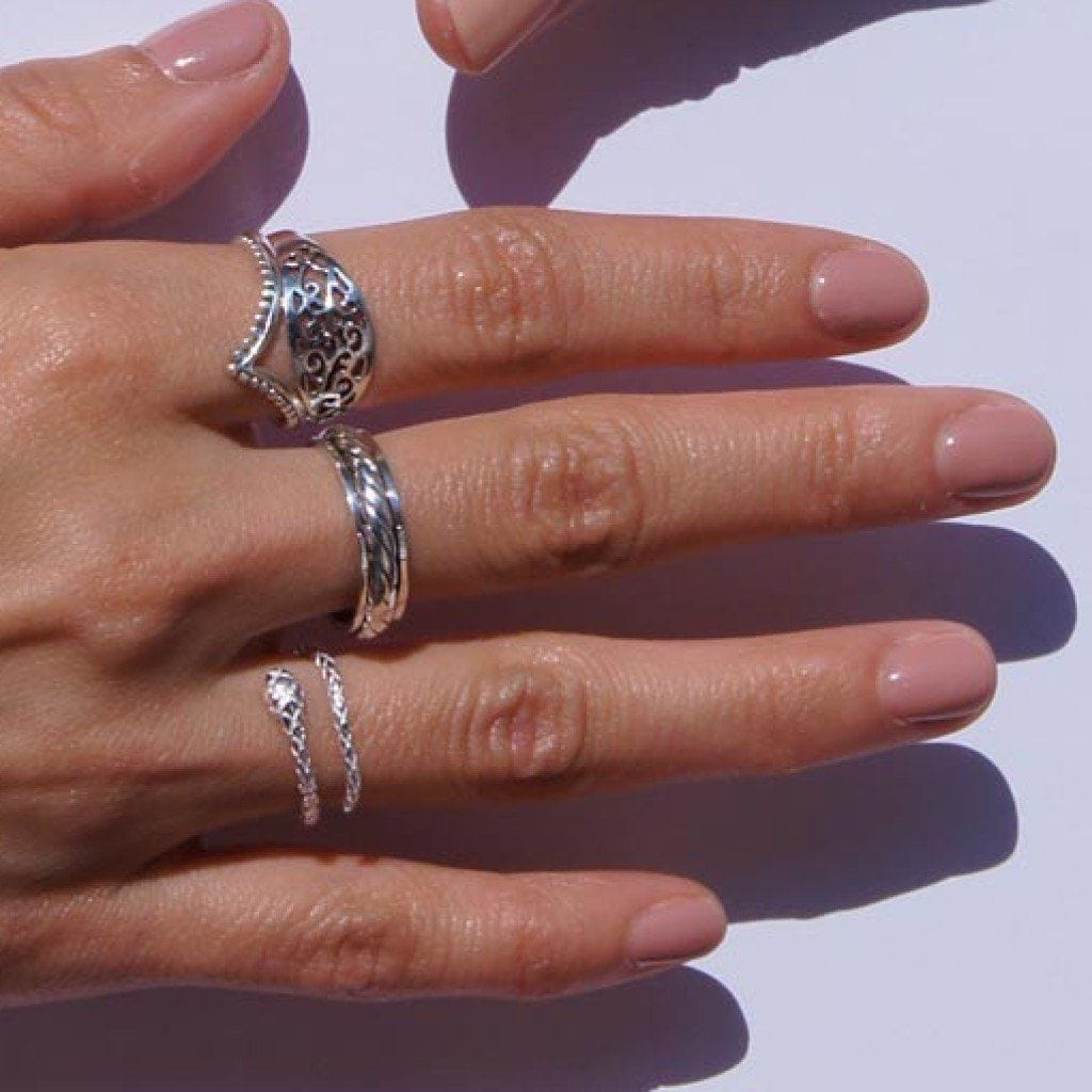 Damen Ring Silber in Schlangenform - Snake Ringe KOOMPLIMENTS