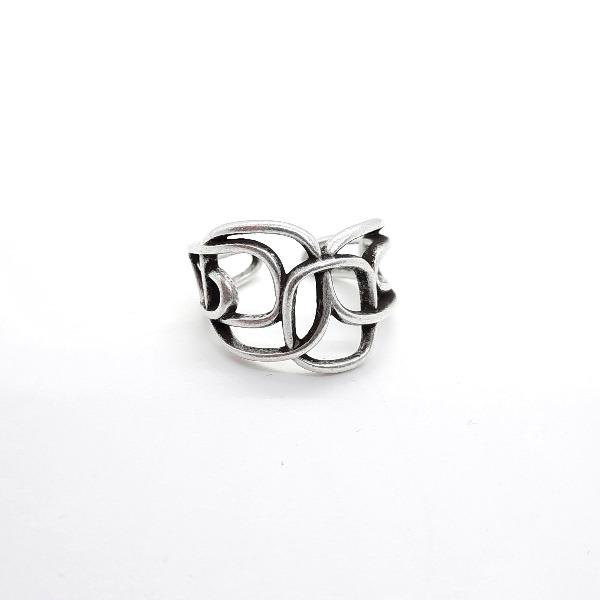 Damen Ring Silber verwickelte Quadrate Ringe KOOMPLIMENTS