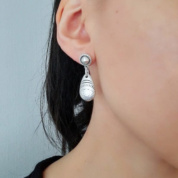 Damen Silber Amulett-Ohrringe  - Dritte Auge Ohrringe KOOMPLIMENTS