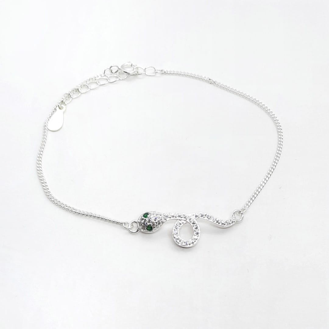 Damen Silber Armkette mit Schlange Armband KOOMPLIMENTS