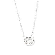 Damen Silber Halskette verbundene Ringe - ALWAYS TOGETHER Halsketten KOOMPLIMENTS