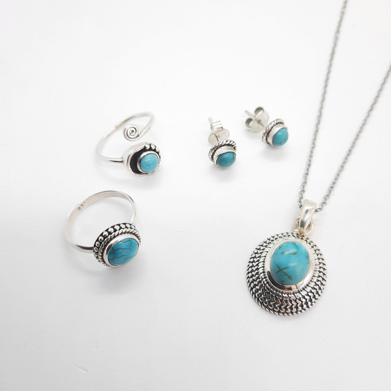 Damen Silberring mit Stein in Türkis - Prana Mittel Ringe KOOMPLIMENTS