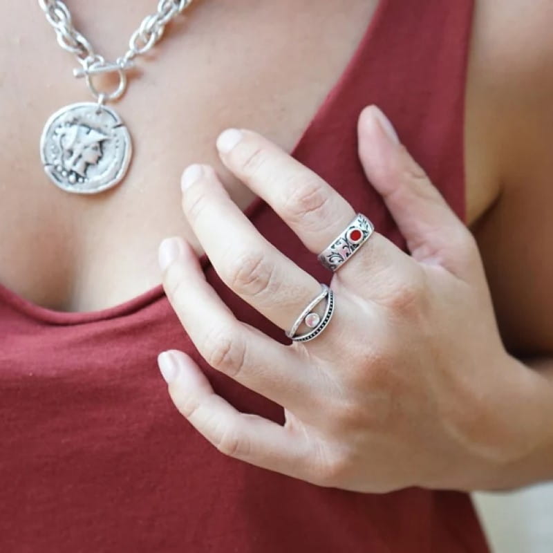 Damen Vintage Ring mit Blumen - Viny Ringe KOOMPLIMENTS 