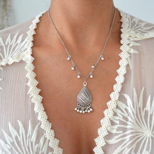 Damenhalskette mit Tropfen Anhänger - Teardrop Halsketten KOOMPLIMENTS