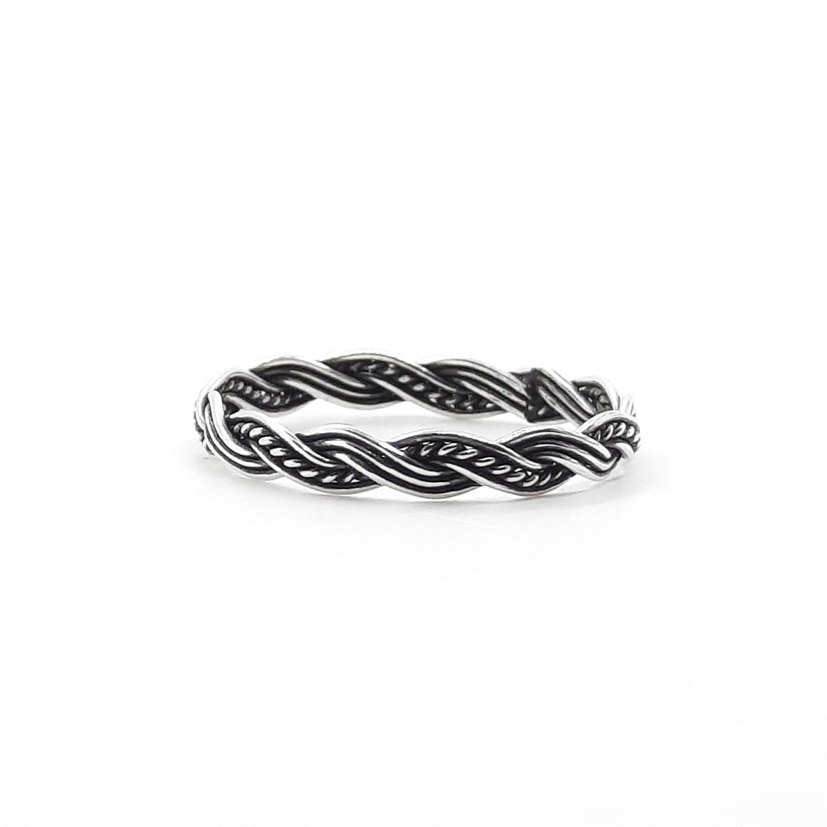 Damenring aus Silber mit Zopfmuster Ringe KOOMPLIMENTS