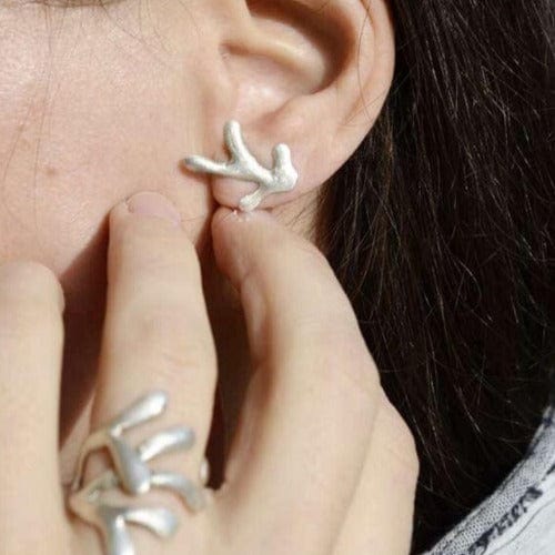 Designer Ohrstecker für Frauen aus mattem Silber - Océane Ohrstecker KOOMPLIMENTS
