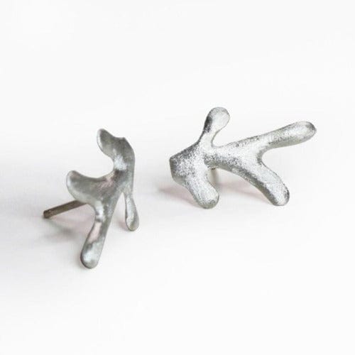 Ohrstecker de diseñador para mujeres de plata mate - Océane