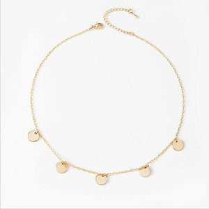 Disc Choker Halskette Gold