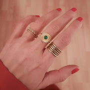 Doppel Linien Ring mit Blumen Ringe KOOMPLIMENTS