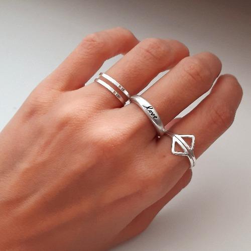 Anello doppio in argento - Artemisia Ringe KOOMPLIMENTS