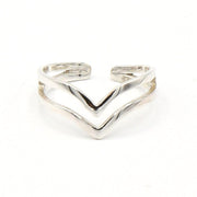 Doppel V Silber Ring Ringe KOOMPLIMENTS
