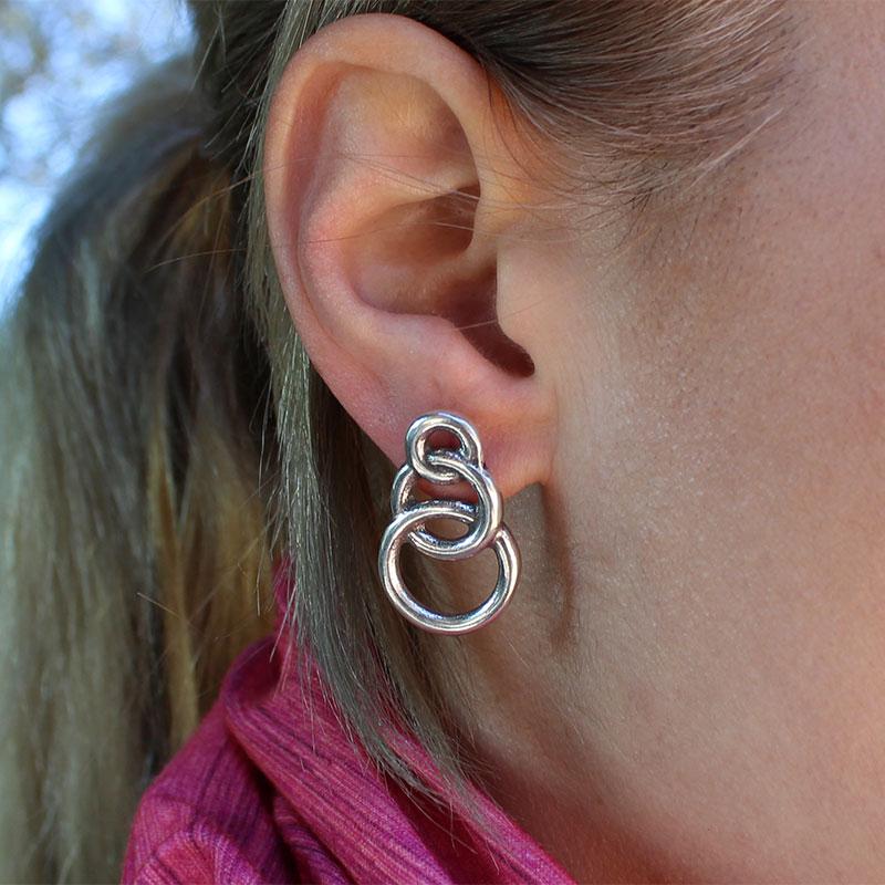 Drei Reifen Silber Ohrringe Ohrringe KOOMPLIMENTS