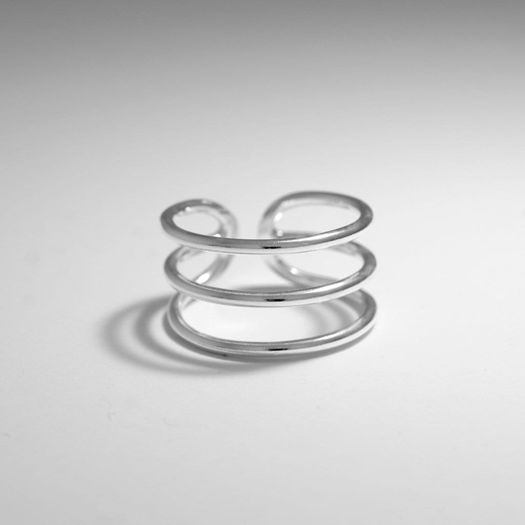 Dreifach breiter Silberring Ringe KOOMPLIMENTS