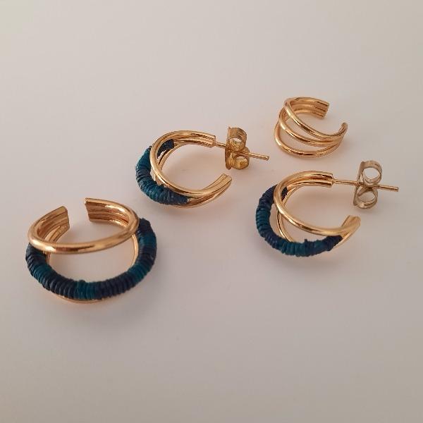 Dreifach Creolen Ring Ohrstulpe - Pola Becté SET Ohrringe KOOMPLIMENTS