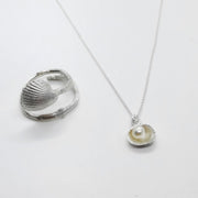 Echte Muschelkette aus Sterlingsilber mit Perle Halsketten KOOMPLIMENTS