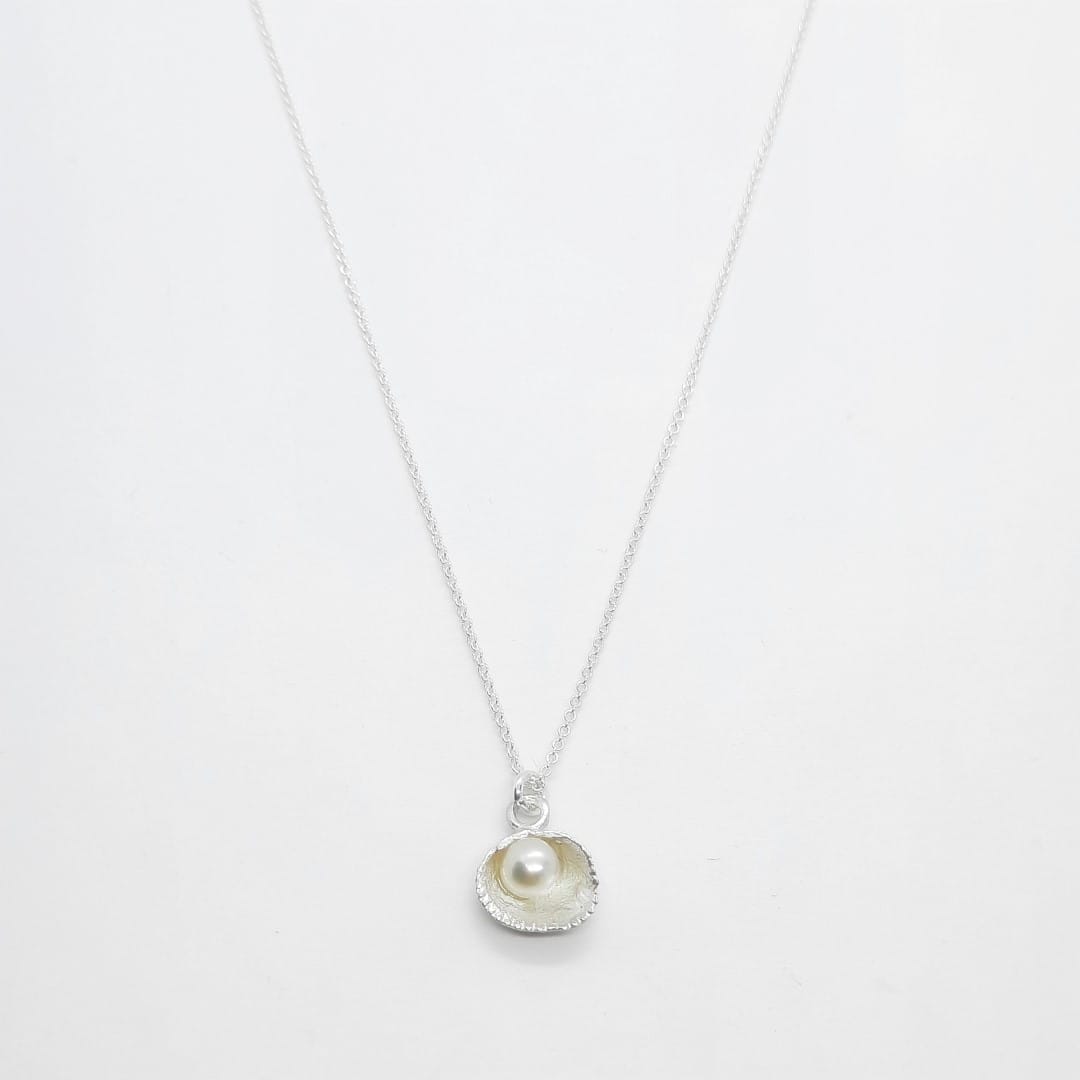 Echte Muschelkette aus Sterlingsilber mit Perle Halsketten KOOMPLIMENTS