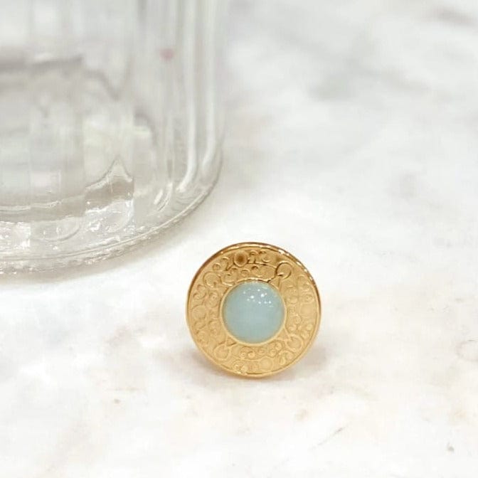 Edelstahl Ring Gold mit Naturstein - LOAN Ringe KOOMPLIMENTS