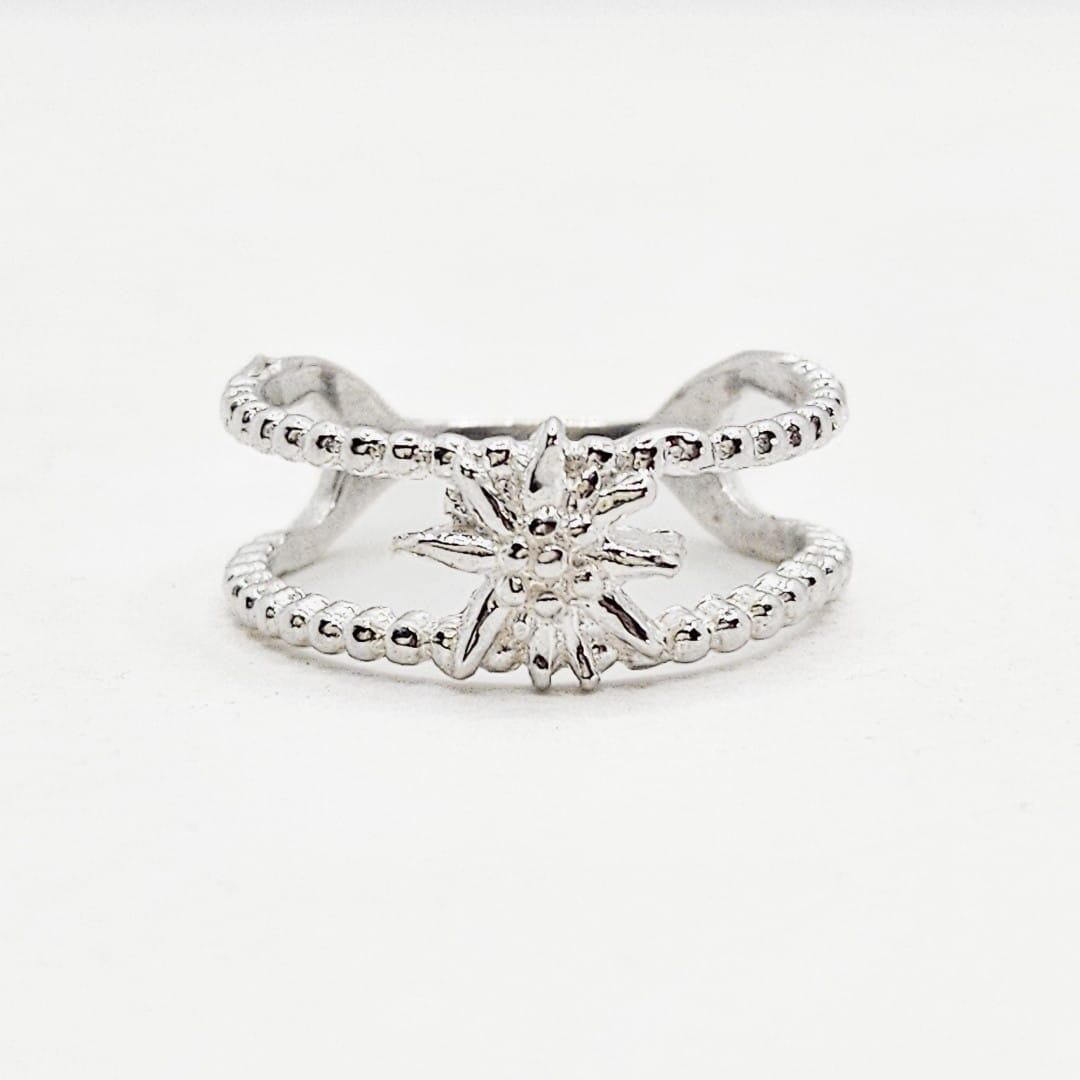 Edelweissblume Silberring Ringe KOOMPLIMENTS