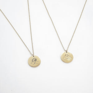 Simple stainless steel necklace with pendant