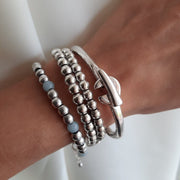 Einfaches Silber Perlen Armband - Celeste Armband KOOMPLIMENTS