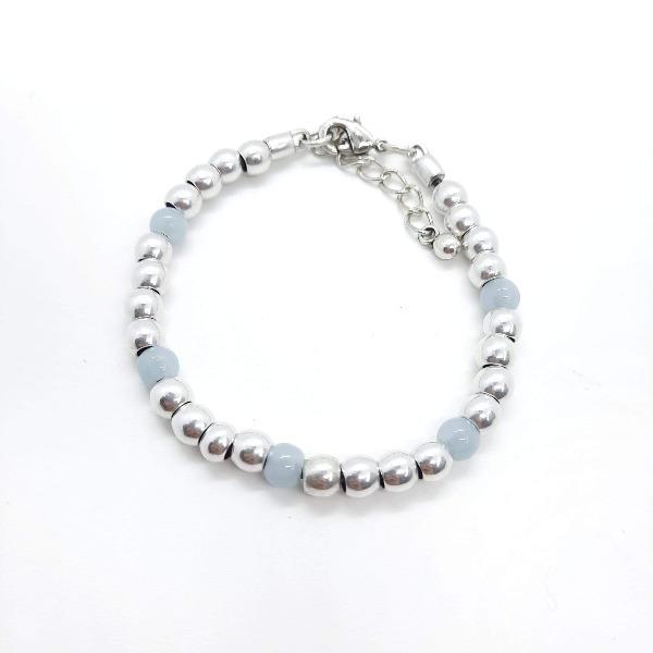 Einfaches Silber Perlen Armband - Celeste Armband KOOMPLIMENTS